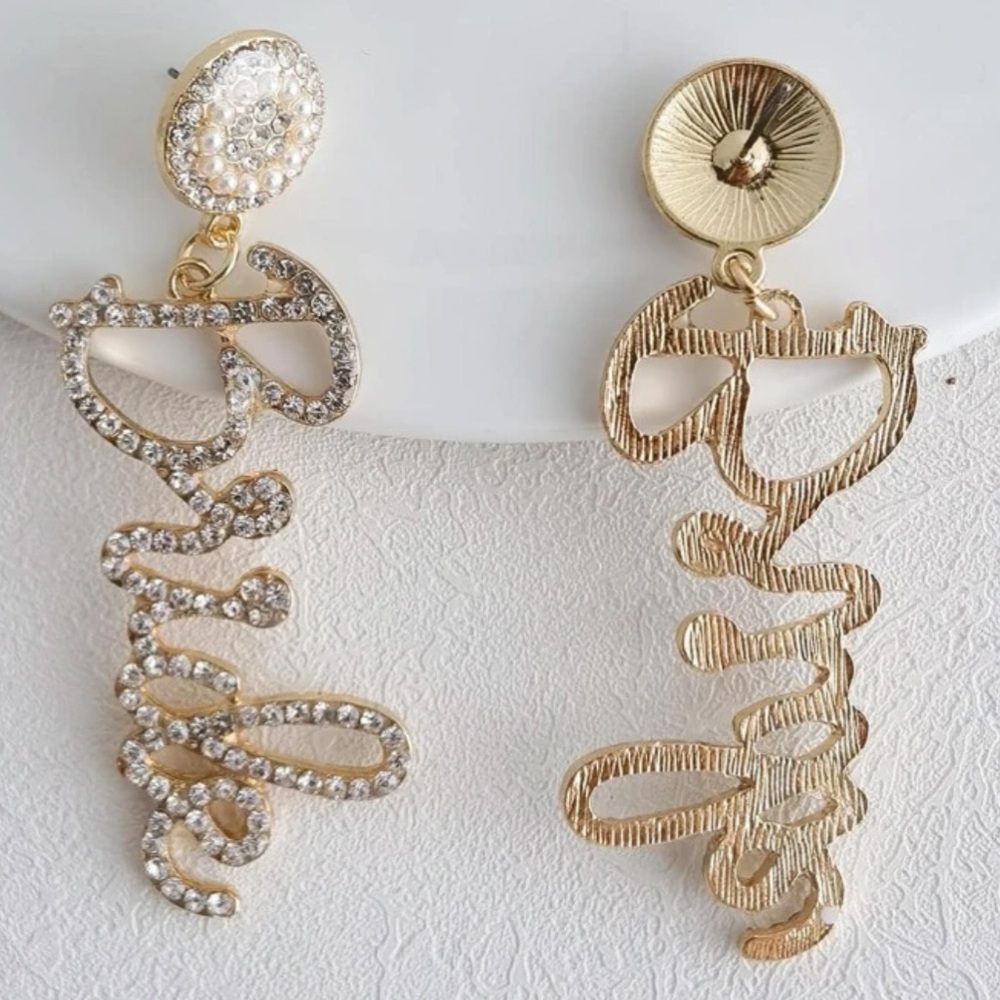 BRIDE Rhinestone Drop Earrings - Picture 3 of 3